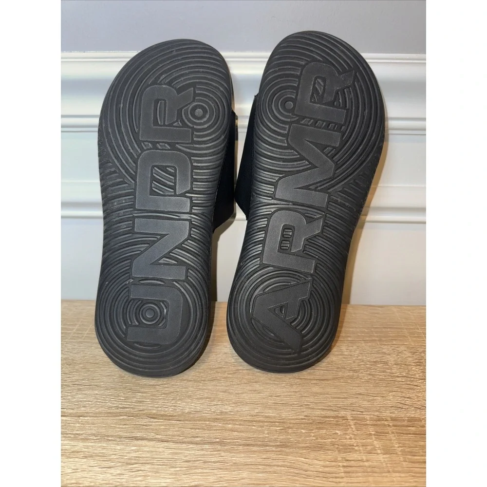 Under Armour men's UA Ansa fixed Black slides 3023761-004‎ Size 7